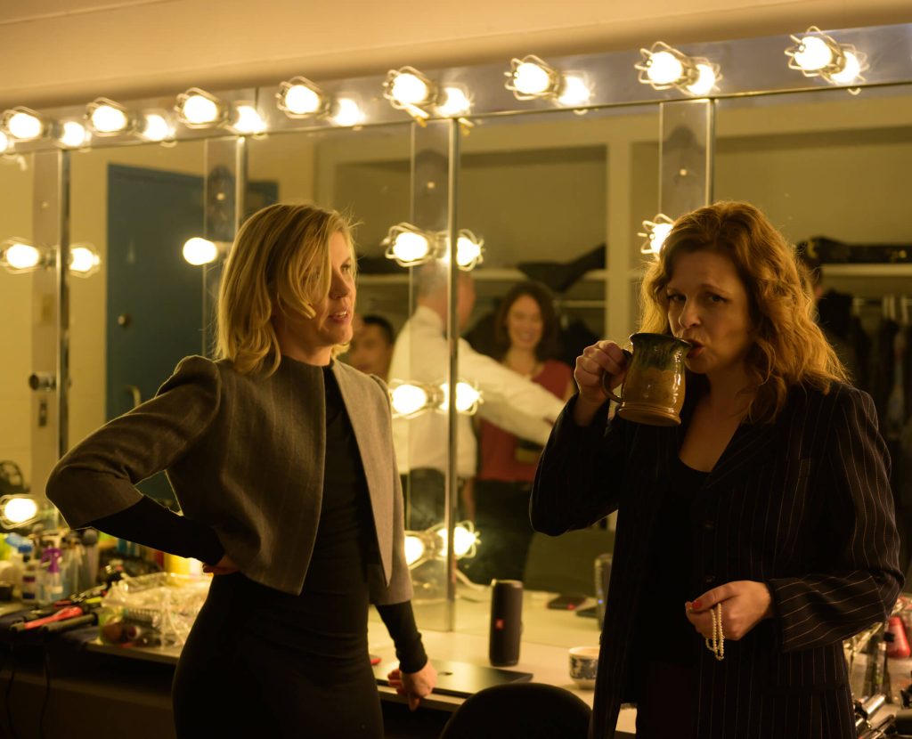 Two women networking